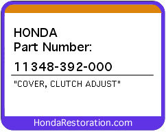 HONDA NOS OEM COVER, CLUTCH ADJUST - 11348-392-000>
	
<div itemprop=