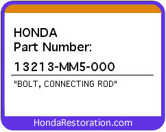HONDA NOS OEM BOLT, CONNECTING ROD - 13213-MM5-000>
	
<div itemprop=