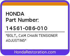 HONDA NOS OEM BOLT, CAM CHAIN TENSIONER ADJUSTING - 14561-086-010>
	
<div itemprop=