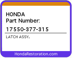 HONDA NOS OEM LATCH ASSY. - 17550-377-315>
	
<div itemprop=