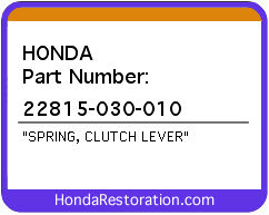 HONDA NOS OEM SPRING, CLUTCH LEVER - 22815-030-010>
	
<div itemprop=