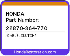 HONDA NOS OEM CABLE, CLUTCH - 22870-364-770>
	
<div itemprop=