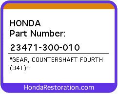 HONDA NOS OEM GEAR (34T) - 23471-300-010>
	
<div itemprop=