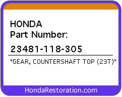 HONDA NOS OEM GEAR (23T) - 23481-118-305>
	
<div itemprop=