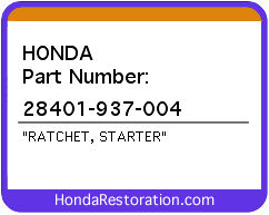 HONDA NOS OEM RATCHET, STARTER - 28401-937-004>
	
<div itemprop=