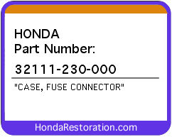 HONDA NOS OEM CASE, FUSE CONNECTOR - 32111-230-000>
	
<div itemprop=