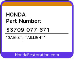 HONDA NOS OEM GASKET, TAILLIGHT - 33709-077-671>
	
<div itemprop=