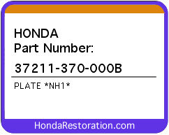 HONDA NOS OEM PLATE *NH1* - 37211-370-000b>
	
<div itemprop=