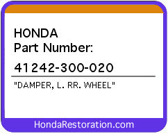 HONDA NOS OEM DAMPER, L. RR. WHEEL - 41242-300-020>
	
<div itemprop=