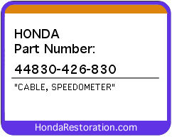 HONDA NOS OEM CABLE, SPEEDOMETER - 44830-426-830>
	
<div itemprop=