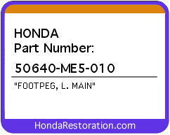 HONDA NOS OEM FOOTPEG, L. MAIN - 50640-ME5-010>
	
<div itemprop=