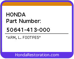 HONDA NOS OEM ARM, L. FOOTPEG - 50641-413-000>
	
<div itemprop=
