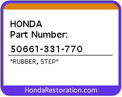HONDA NOS OEM RUBBER, STEP - 50661-331-770>
	
<div itemprop=