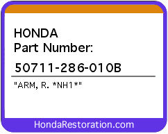 HONDA NOS OEM ARM, R. *NH1* - 50711-286-010B>
	
<div itemprop=