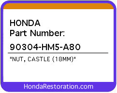 HONDA NOS OEM NUT, CASTLE (18MM) - 90304-HM5-A80>
	
<div itemprop=