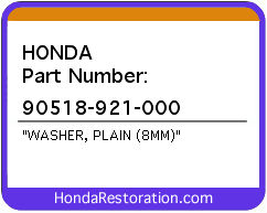 HONDA NOS OEM WASHER, PLAIN (8MM) - 90518-921-000>
	
<div itemprop=