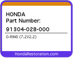 HONDA NOS OEM O-RING (7.2X2.2) - 91304-028-000>
	
<div itemprop=